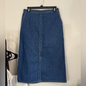 Vintage Calvin klein button down skirt maxi jean skirt Y2K skirt